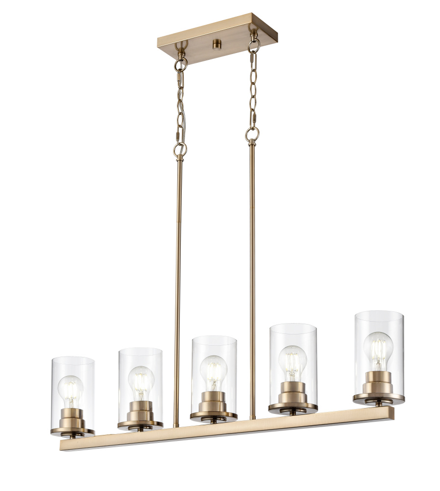 Verlana 35&#34; Wide 5-Light Island - Modern Gold