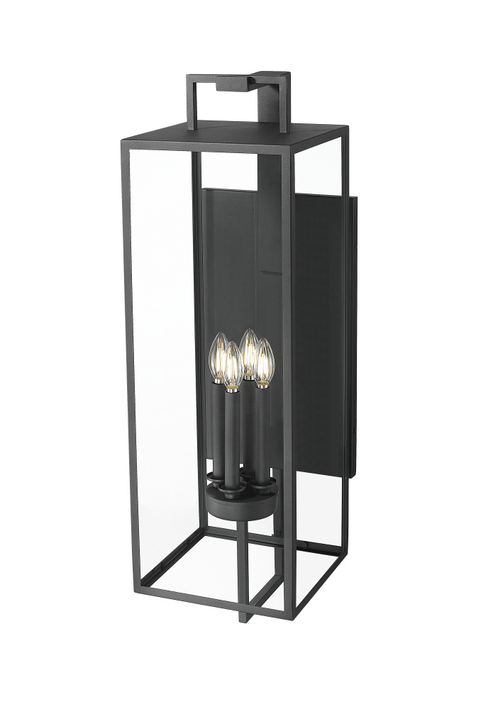 Lamont 34&#34; High 4-Light Outdoor Wall Sconce - Textured Black