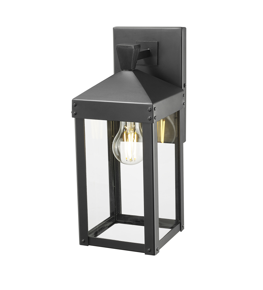 Yates 13.75&#34; High 1-Light Outdoor Wall Sconce - Powder Coated Black