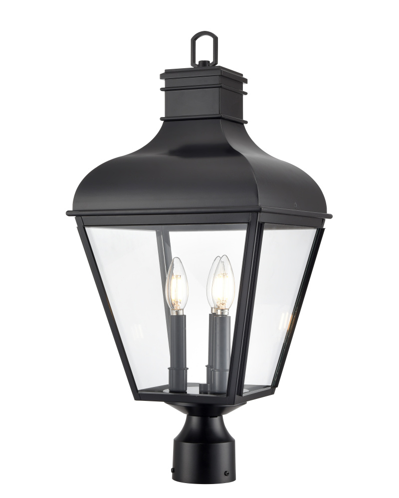 Edenton 24&#34; High 3-Light Outdoor Post Lantern - Matte Black