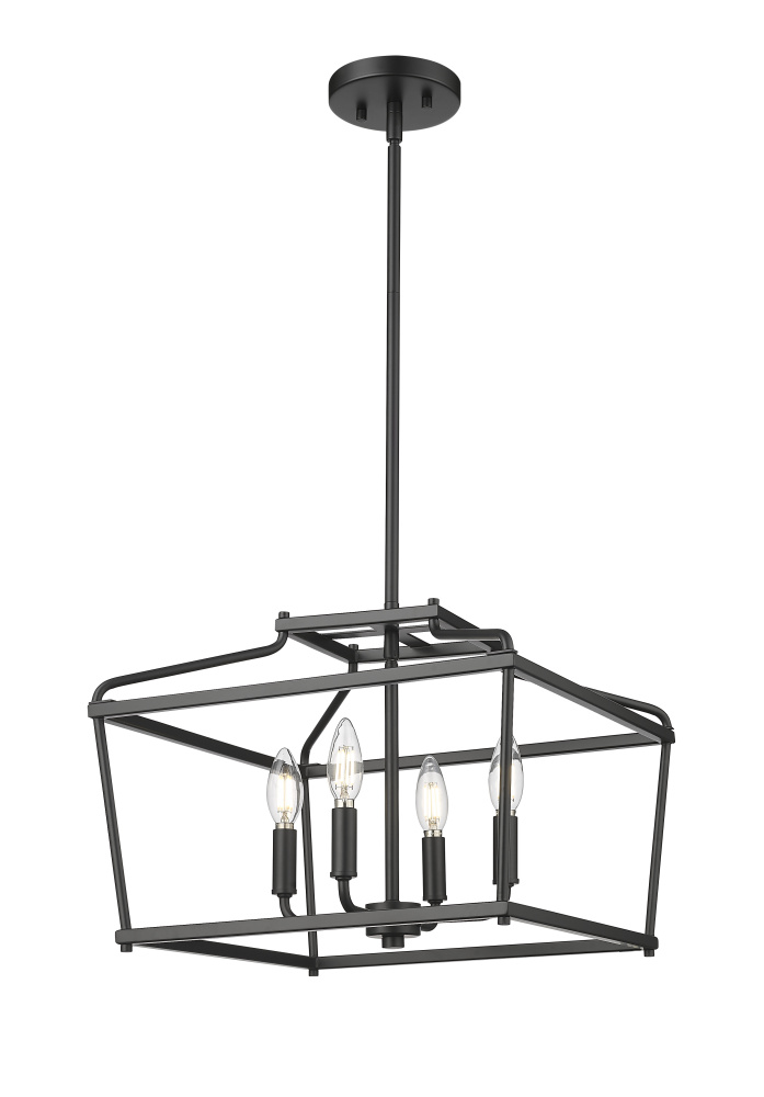 Nellita 16&#34; Wide 4-Light Pendant - Matte Black