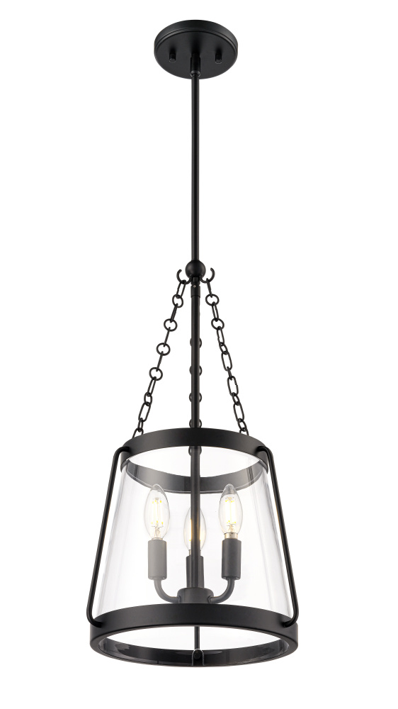 Adabella 11.75&#34; 3-Light Pendant - Matte Black