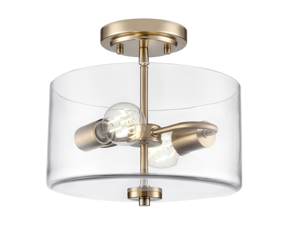 Verlana 11&#34; Wide 2-Light Semi Flush - Modern Gold