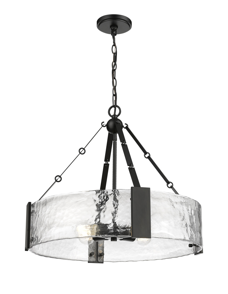 Rezi 24.25&#34; Wide 4-Light Pendant - Matte Black