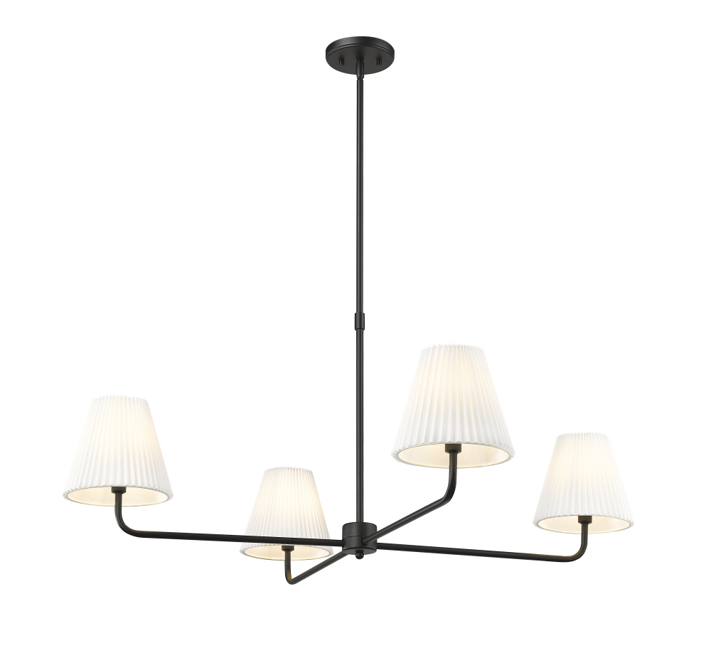 Ami 40&#34; Wide 4-Light Chandelier - Matte Black