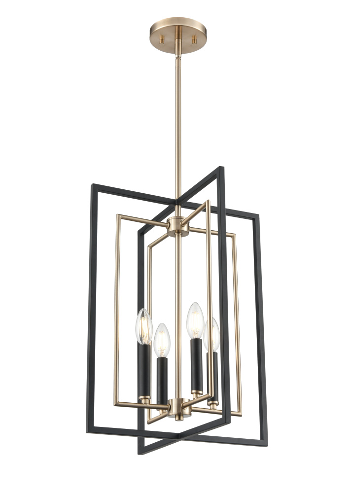 Noelle 15&#34; Wide 4-Light Pendant - Matte Black