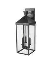 Millennium 22903-PBK - Yates 26" High 3-Light Outdoor Wall Sconce - Painted Black