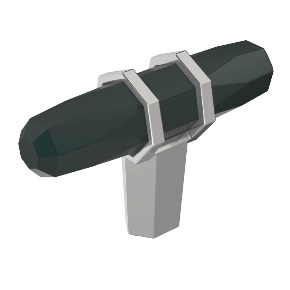 London 2-1/2 in (64 mm) Length Black Bronze/Polished Chrome Cabinet Knob