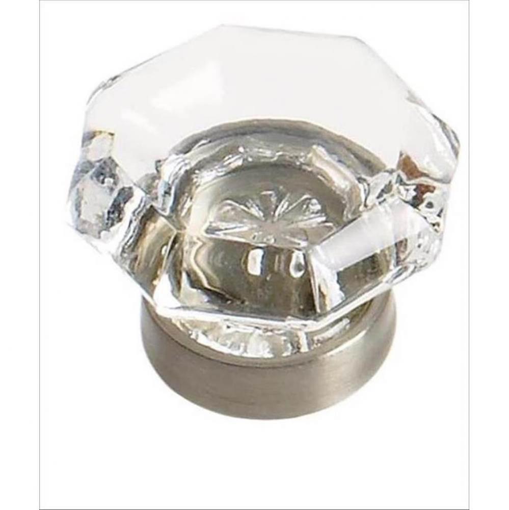 Traditional Classics 1-1/16 in (27 mm) Diameter Clear/Satin Nickel Cabinet Knob