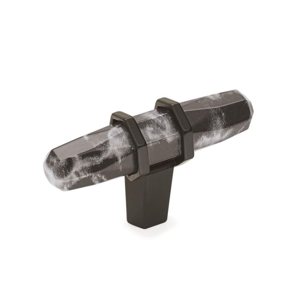 Carrione 2-1/2 in (64 mm) Length Marble Black/Black Bronze Cabinet Knob