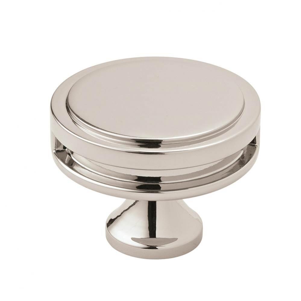 Oberon 1-3/4 in (44 mm) Diameter Polished Nickel Cabinet Knob