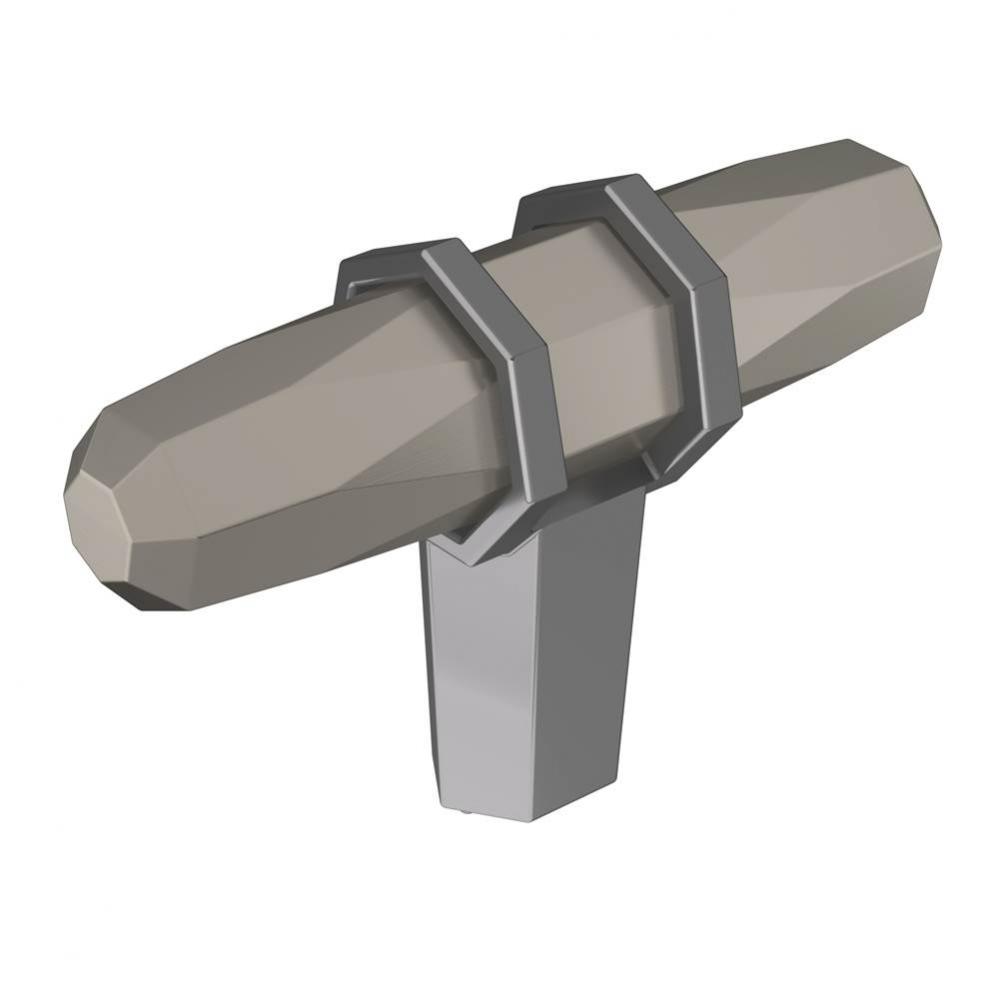 London 2-1/2 in (64 mm) Length Satin Nickel/Black Chrome Cabinet Knob