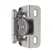 Amerock BPR8719G10 - 1/2in (13 mm) Overlay Single Demountable, Partial Wrap Satin Nickel Hinge - 2 Pack