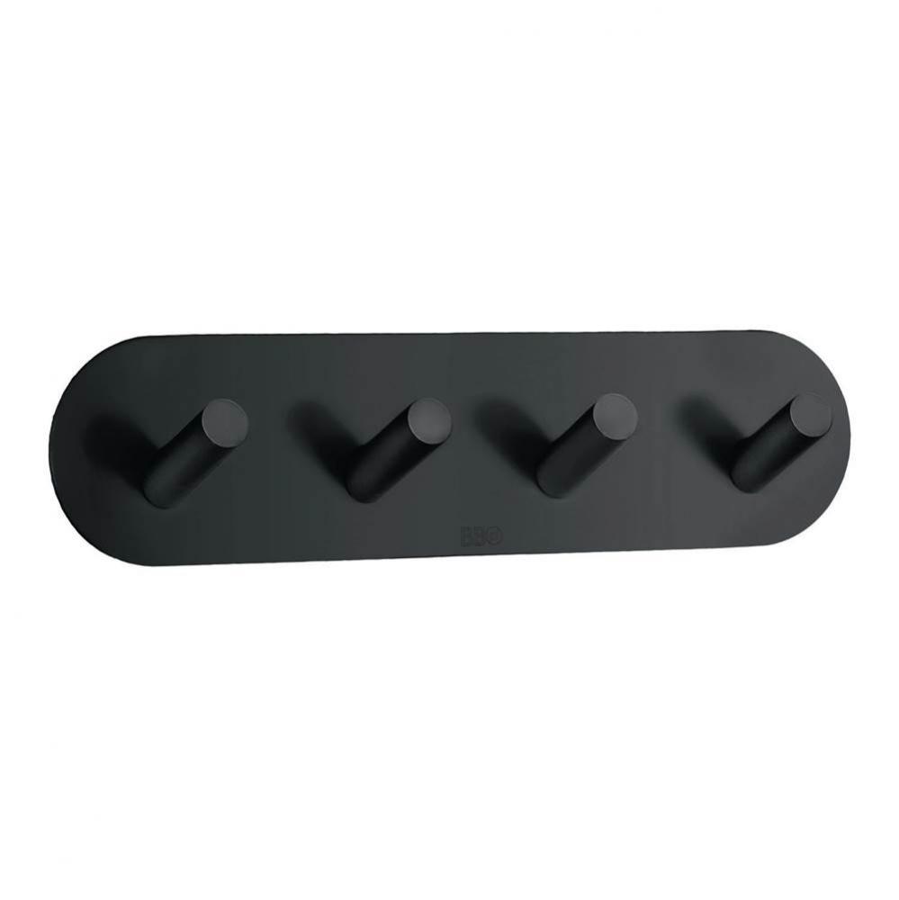 Quad Hook Blk Self Adhesive