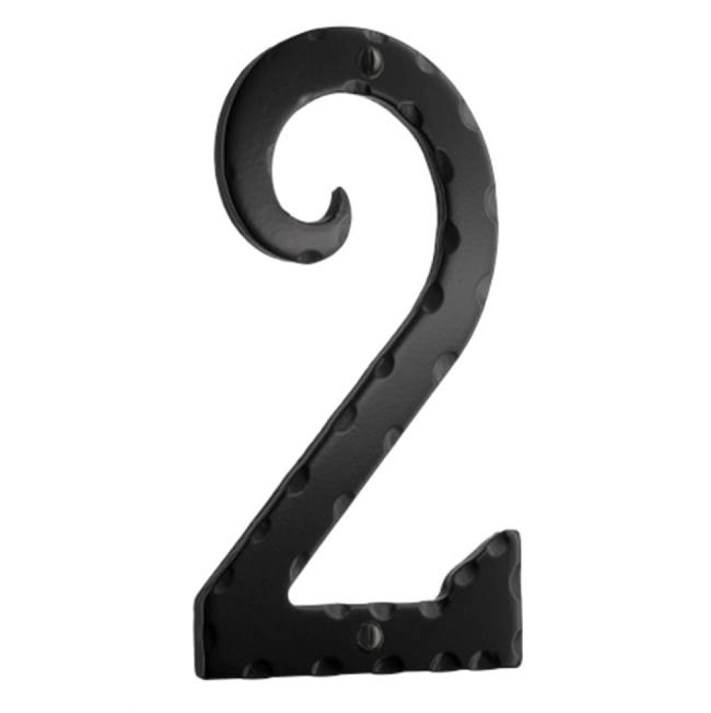 Decorative wrought iron 6&apos;&apos; house numeral 2