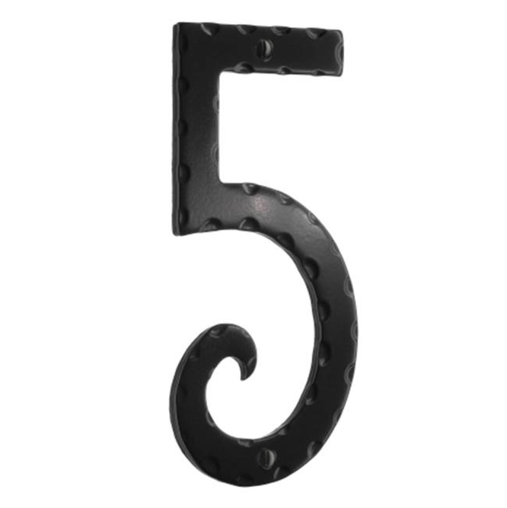 Decorative wrought iron 6&apos;&apos; house numeral 5