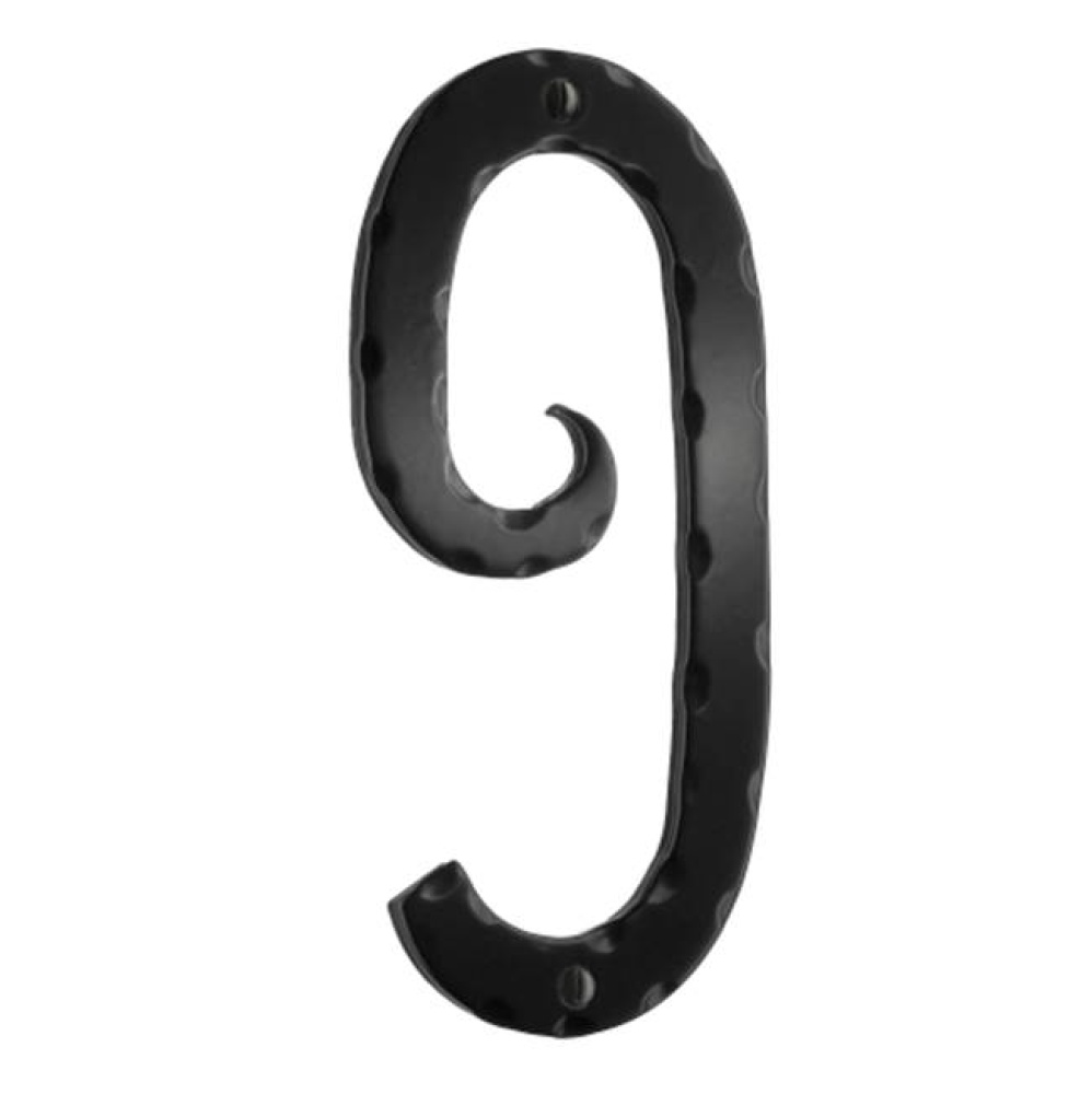 Decorative wrought iron 6&apos;&apos; house numeral 9