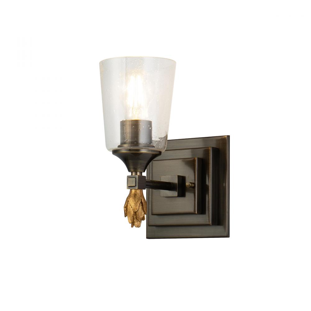 Vetiver 1 Light Vanity Dark Bronze With Gold Accent