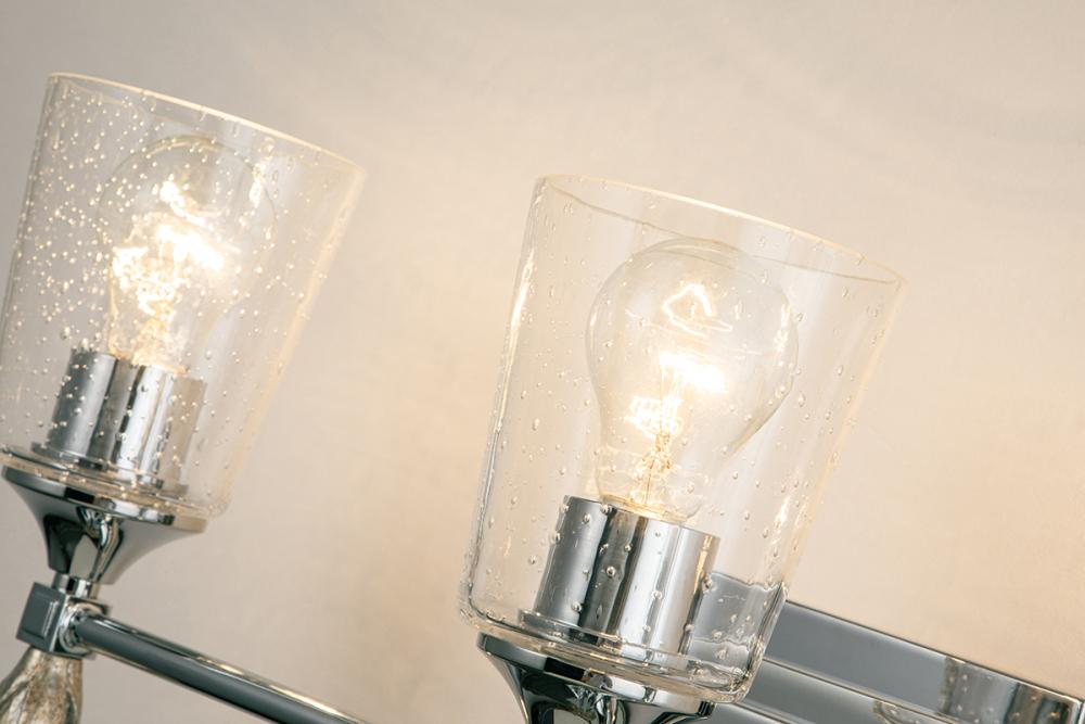 Vetiver 2 Light Vanity Light in Polished Chrome with Gold Accent
