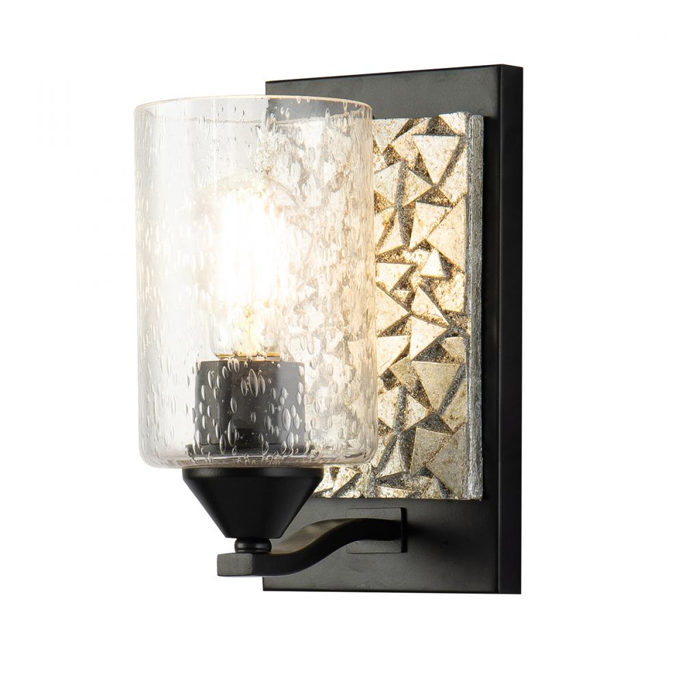 Bocage 1 Light Wall Sconce In Matte Black And Silver
