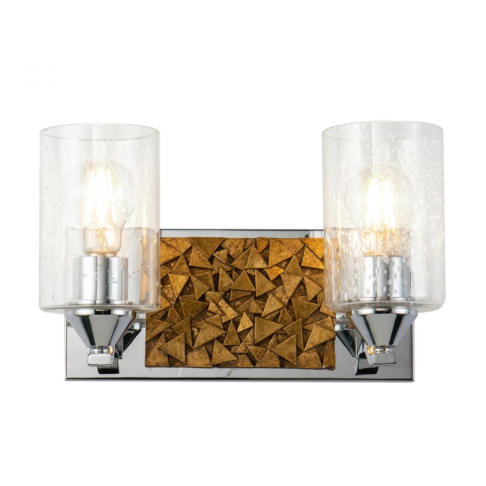 Bocage 2 Light Wall Vanity In Polished Chrome And Gold