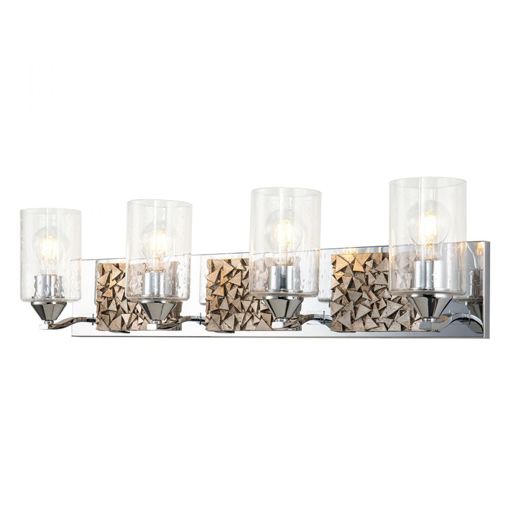 Bocage 4 Light Bath Bar In Polished Chrome And Silver