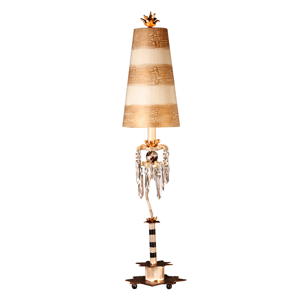 Birdland Striped Shaded Buffet Table Lamp