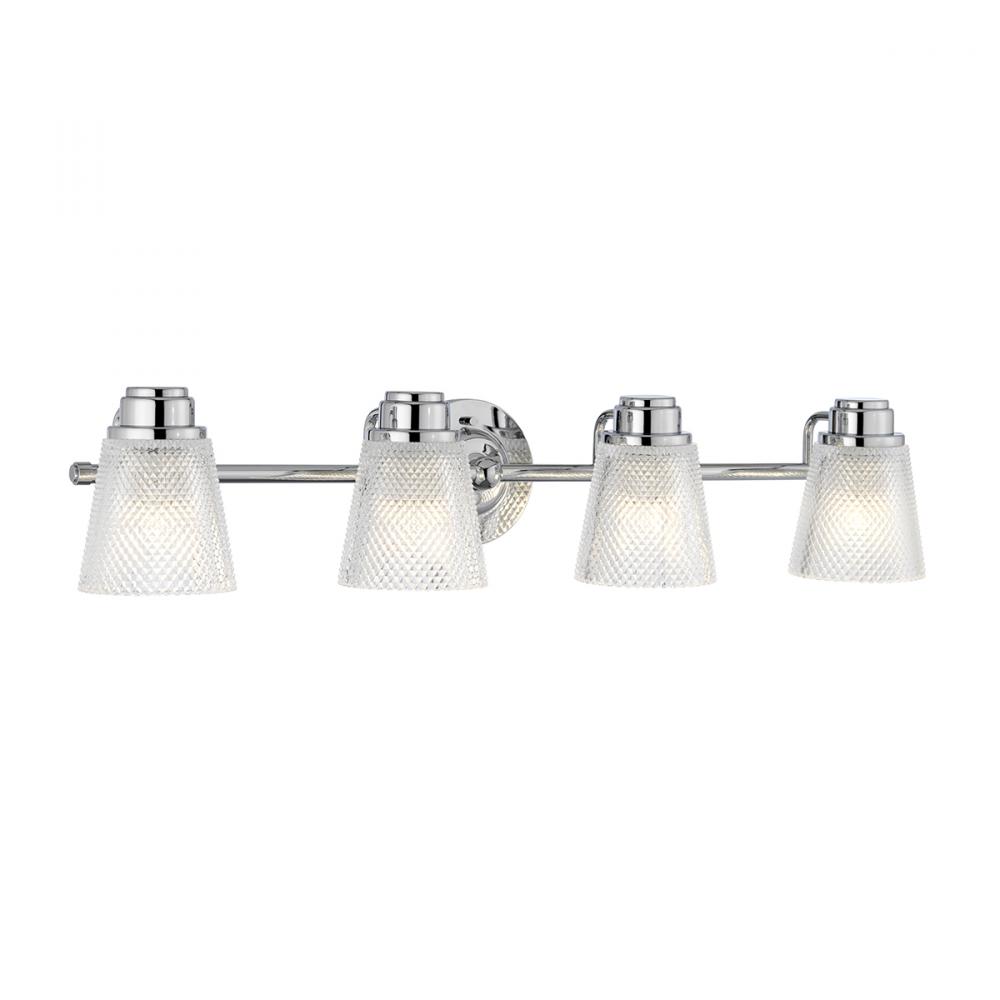 Hudson 4 Light Bath Light in Polished Chrome
