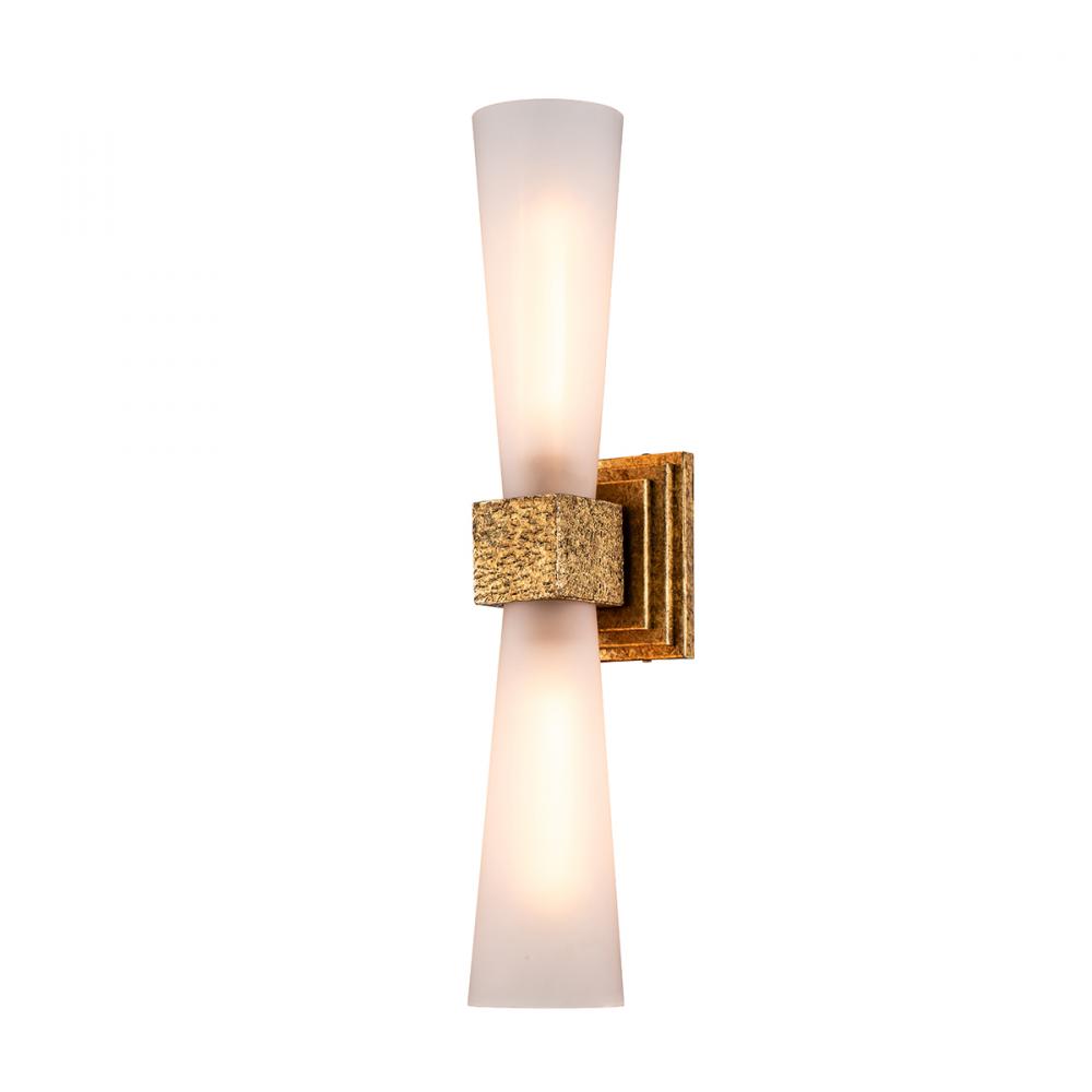 Kristy 2 Light Bath Sconce in Antiqued Gold