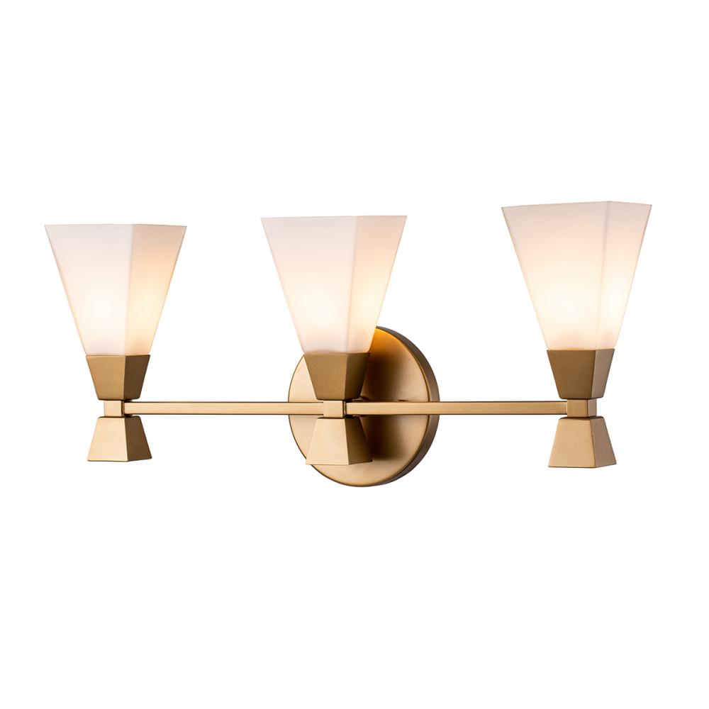 Bowtie 3 Light Bath Bar in Lacquered Gold
