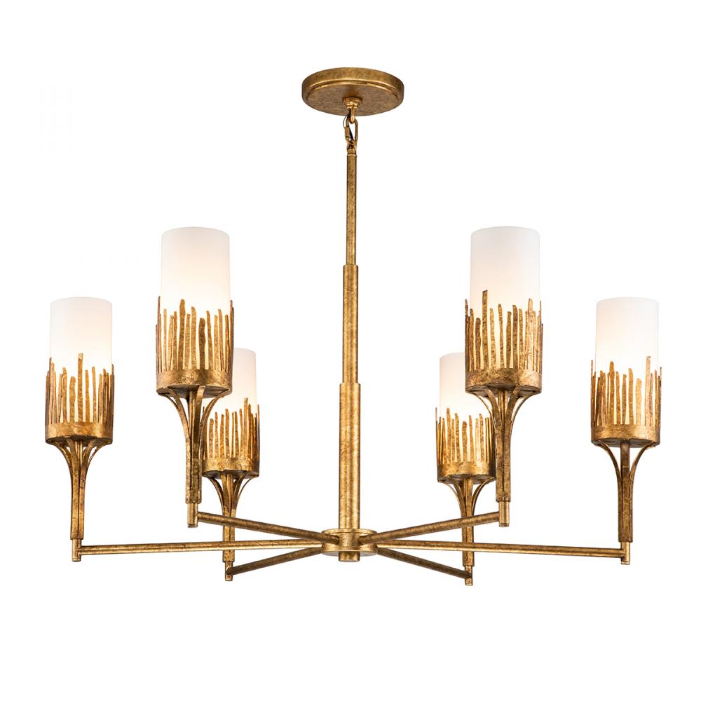 Sawgrass 6 Light Chandelier in Gold Leaf