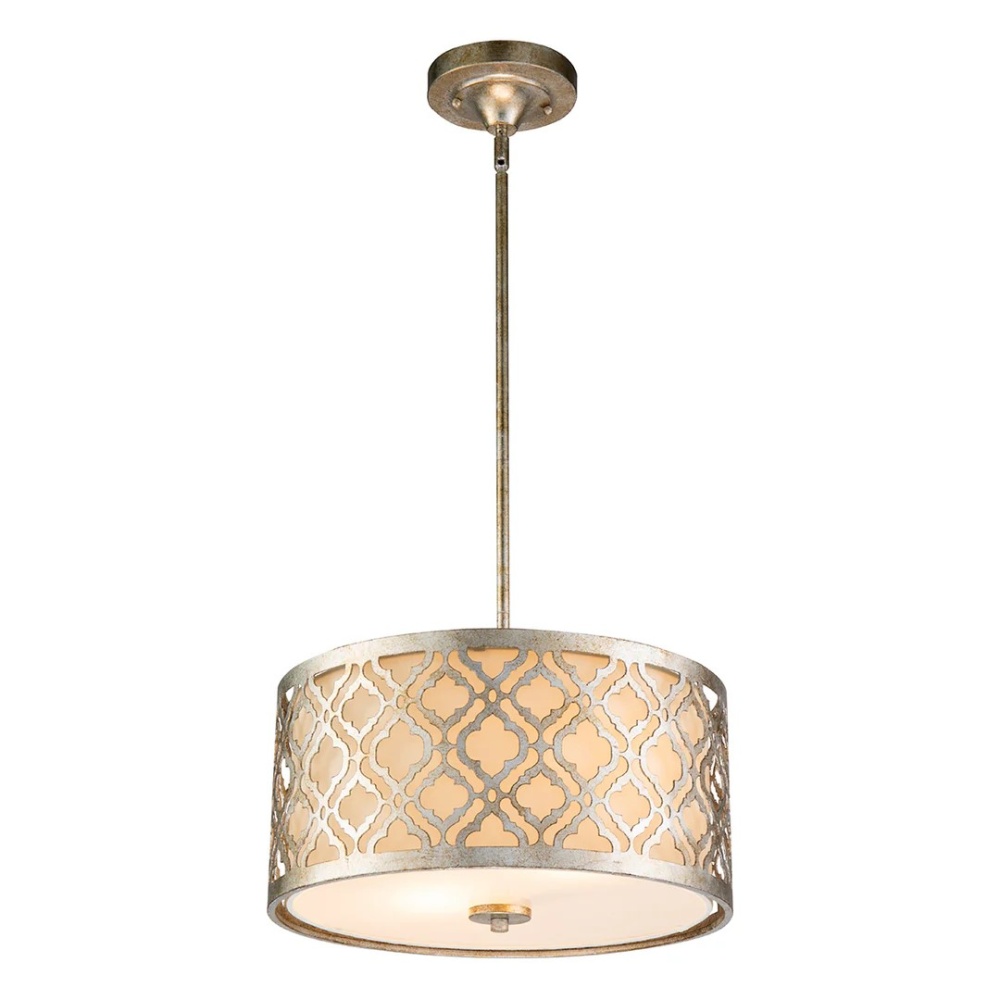 Arabella Medium Pendant - Semi Flush in Distressed Silver