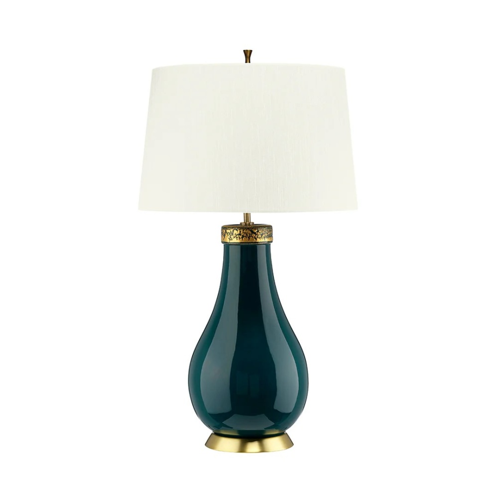 Havering Table Lamp Azure with Ivory Shade