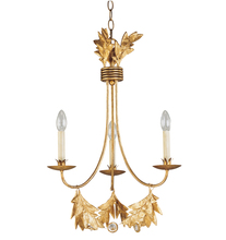 Lucas McKearn ch1159-3 - Sweet Olive 3 Light French Rustic Antiqued Gold Mini Chandelier