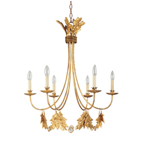 Lucas McKearn ch1159-6 - Sweet Olive 6 Light French Rustic Antiqued Gold Mini Chandelier