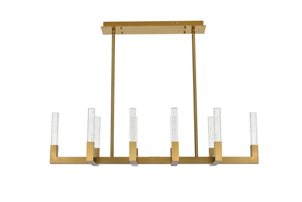 Noemi Pendant L48&#34; W12&#34; H12&#34; L10 DIM 3CCT Satin Gold