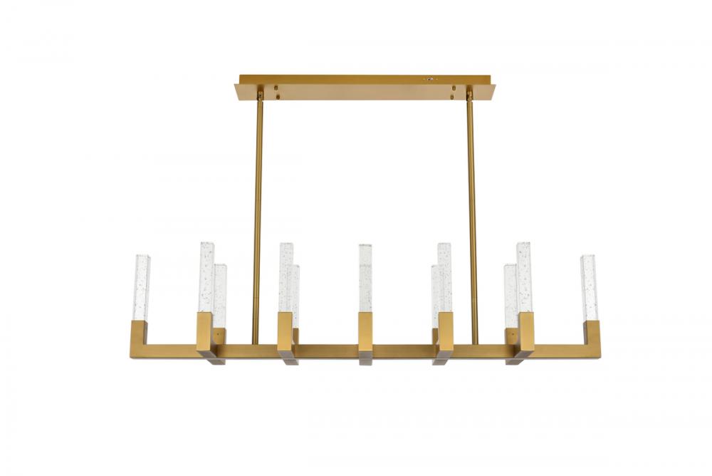 Noemi Pendant L54&#34; W12&#34; H12&#34; L12 DIM 3CCT Satin Gold