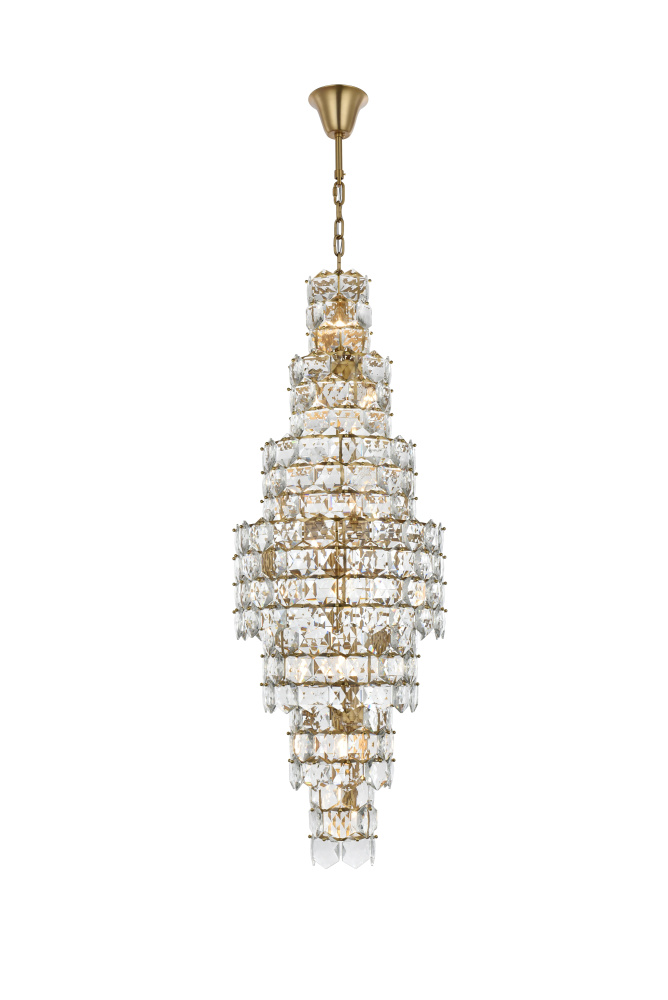 Pendant D24&#34;H67&#34;L26 Satin Gold