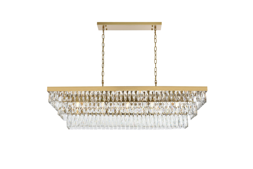 Pendant L48&#34;W16&#34;11.5&#34;L17 Satin Gold