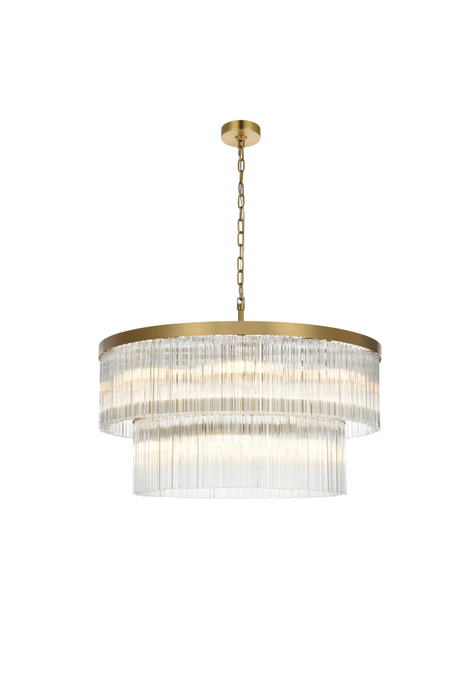 Pendant D32&#34;H16.5&#34;L14 Satin Gold