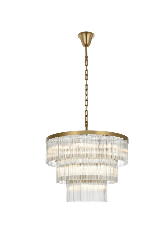 Pendant D32&#34;H24&#34;L18 Satin Gold