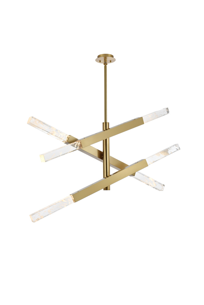 Pendant L48&#34;H19&#34;L6 Satin Gold