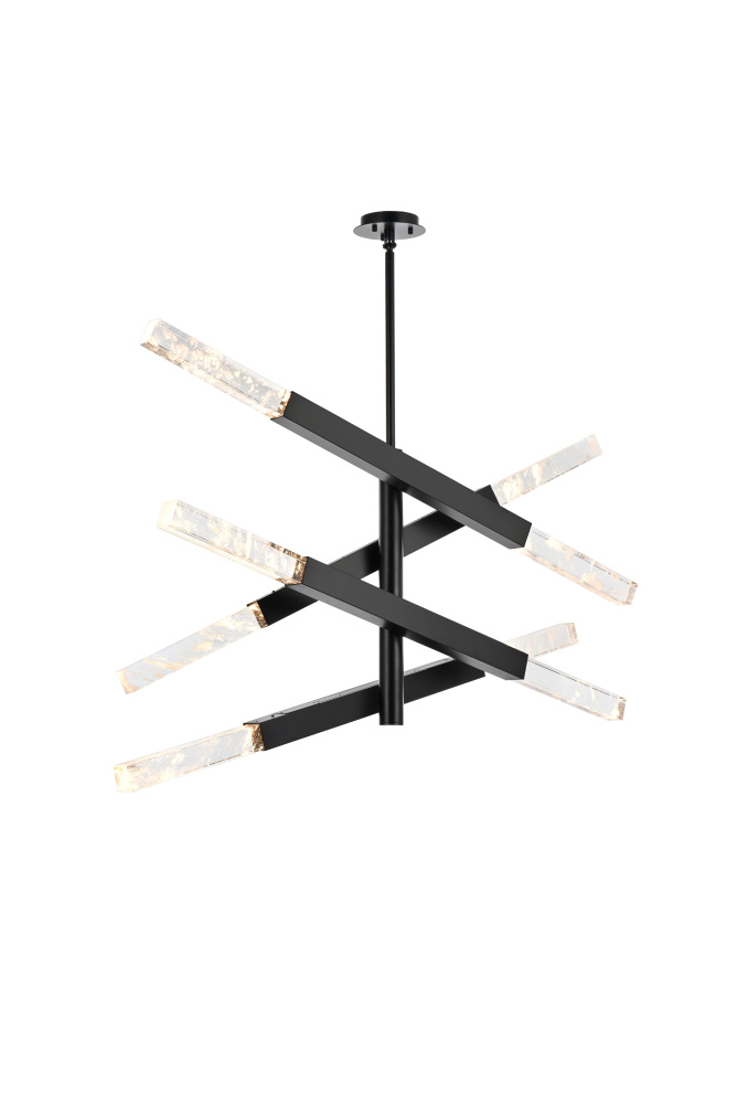 Pendant L48&#34;H22&#34;L8 Black