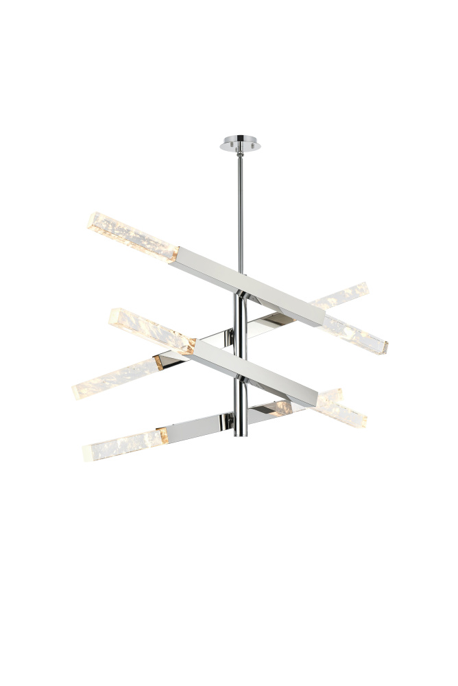 Pendant L48&#34;H22&#34;L8 Chrome
