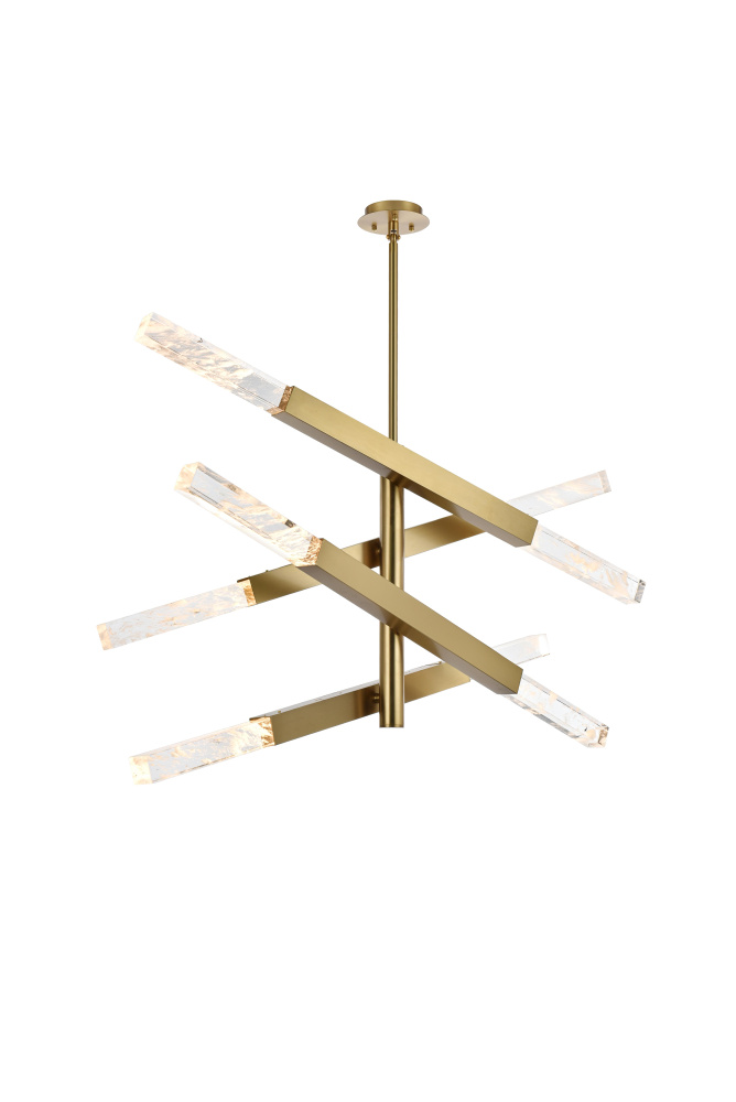 Pendant L48&#34;H22&#34;L8 Satin Gold