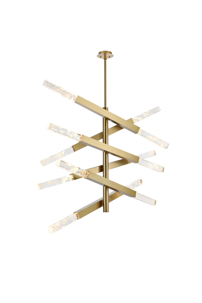 Pendant L48&#34;H36&#34;L12 Satin Gold