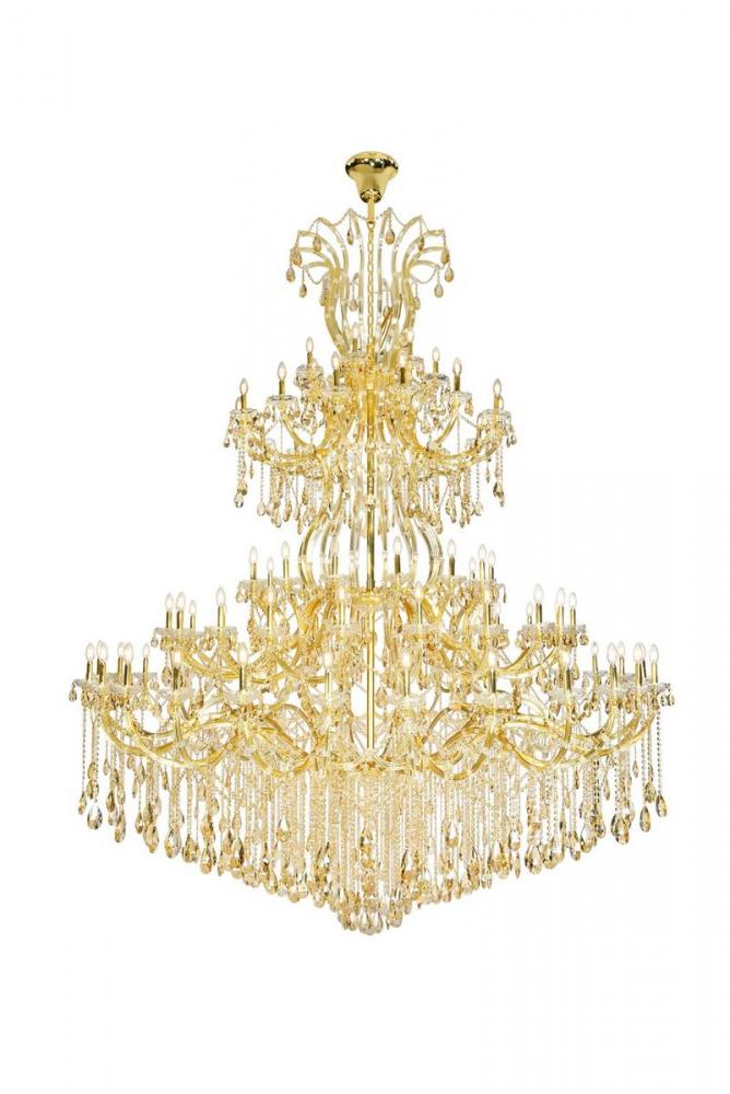 Maria Theresa 84 light Gold Chandelier with Golden Shadow tear drop crystals Golden Shadow
