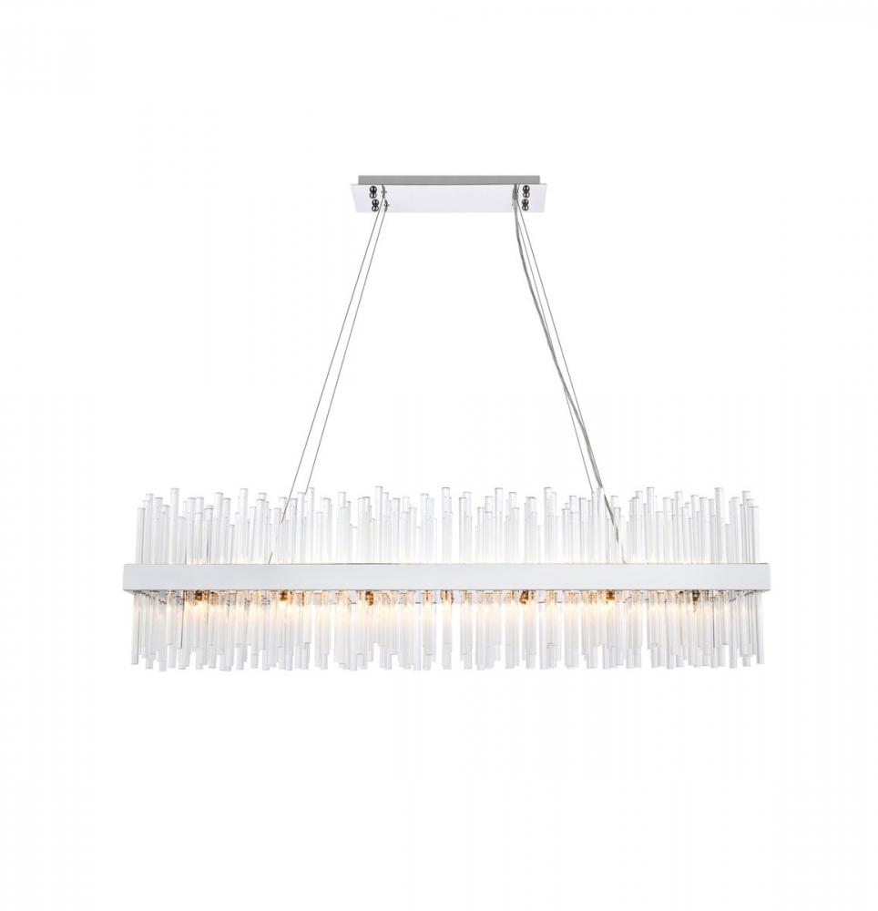 Dallas 48 inch rectangle crystal pendant in chrome