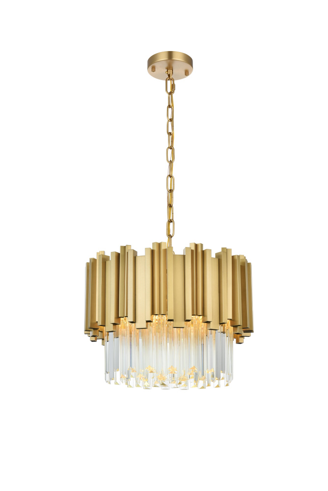 Pendant D16&#34;H14&#34;L3 Satin Gold