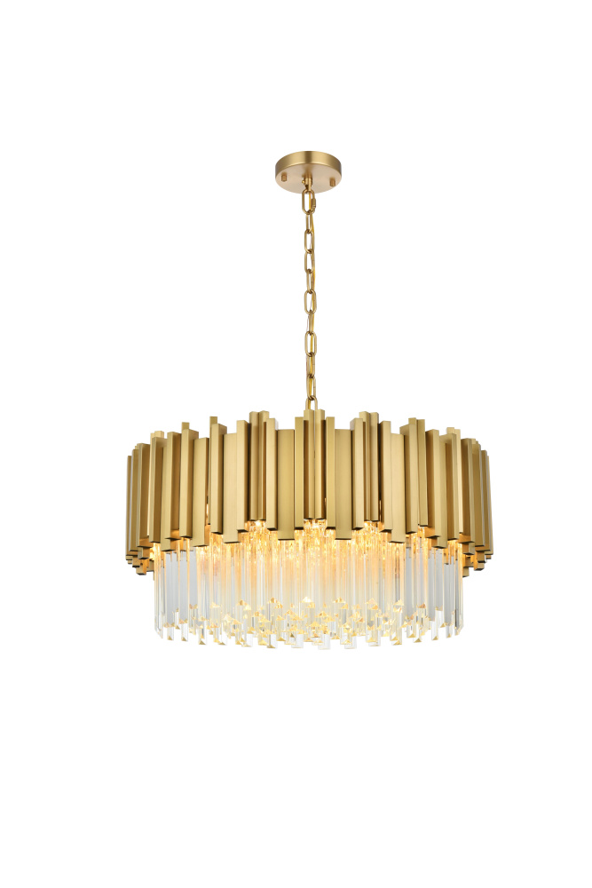 Pendant D24&#34;H14&#34;L8 Satin Gold